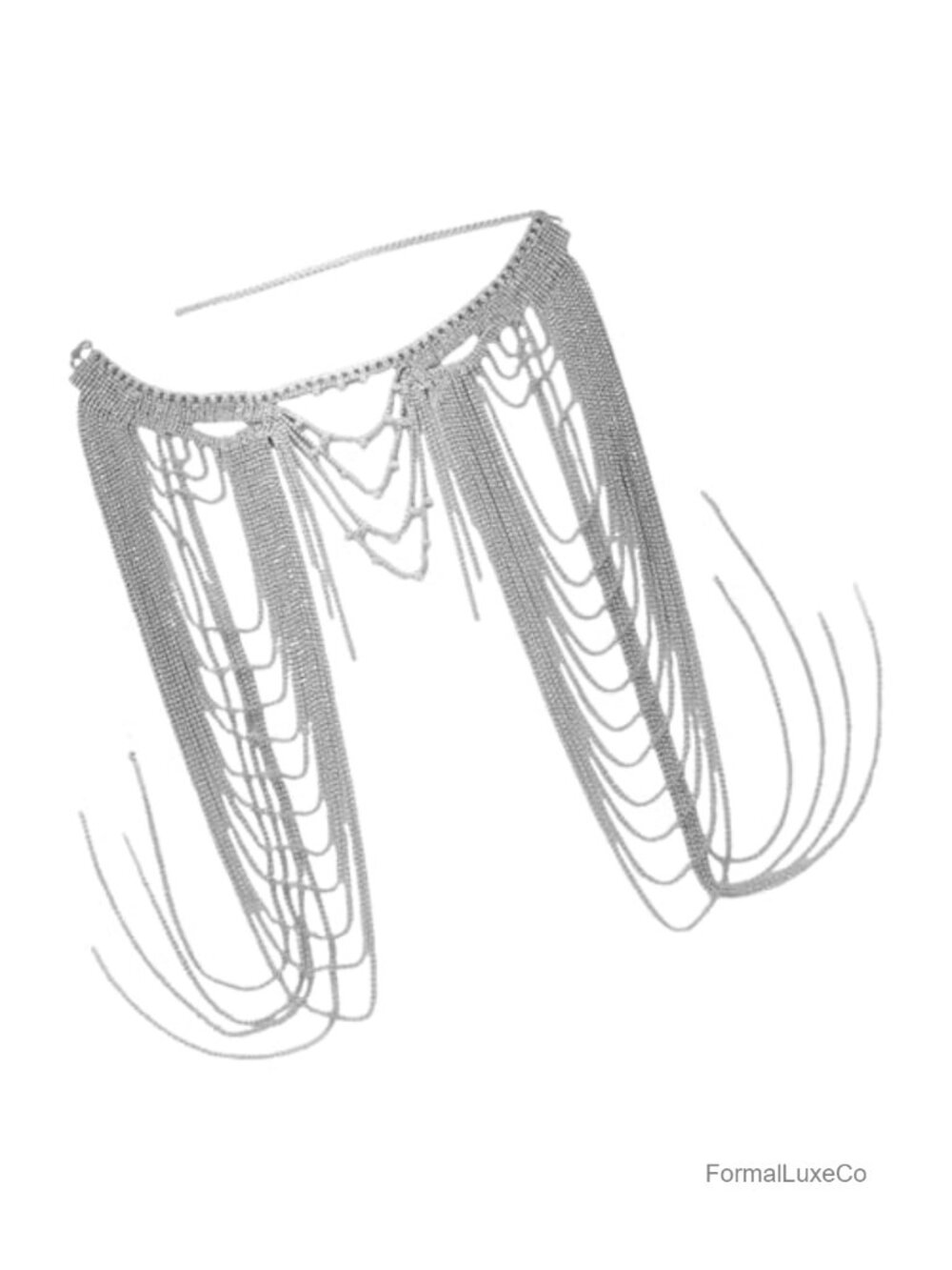 Multi-Layer Tassel Rhinestone Shoulder Chain Body Jewelry for Weddings